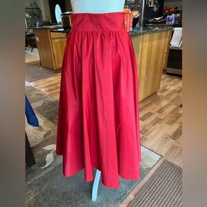 Women's Red Taffeta Skirt
